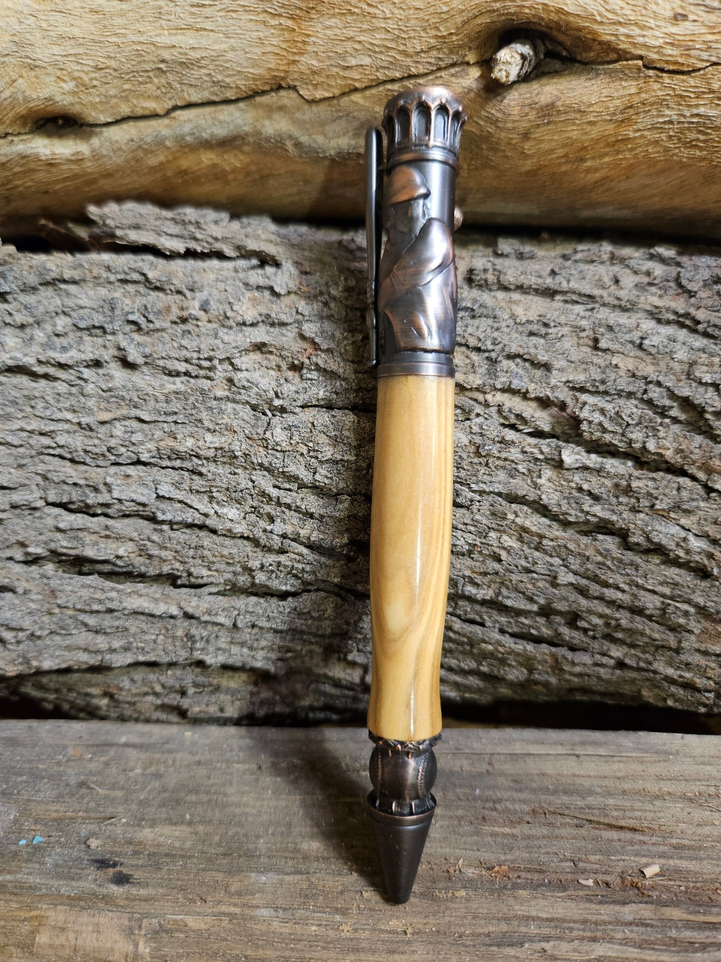 Baseball Pen in Antique Pewter and Zebra Wood