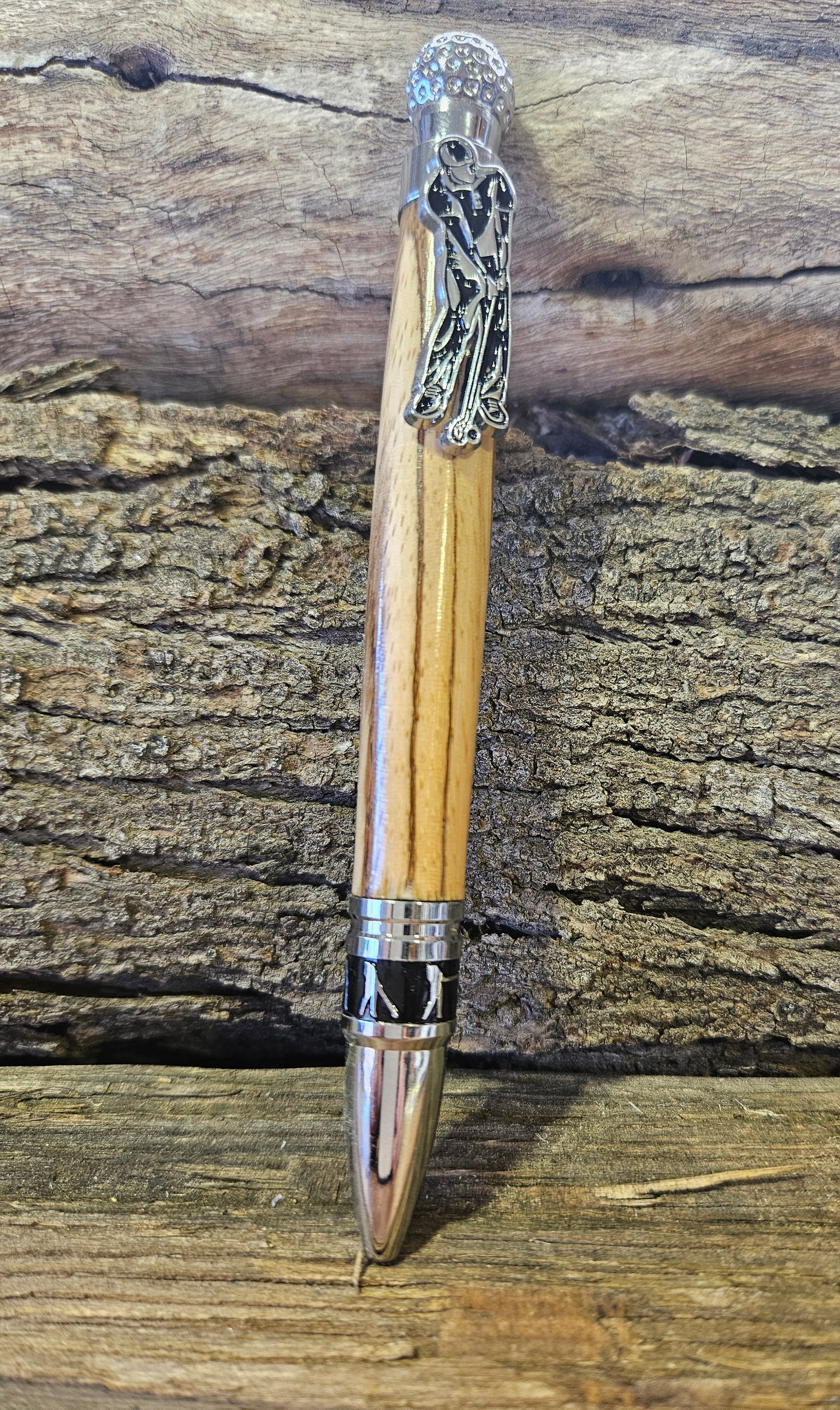Golf Pen in / Chrome in Zebra Wood