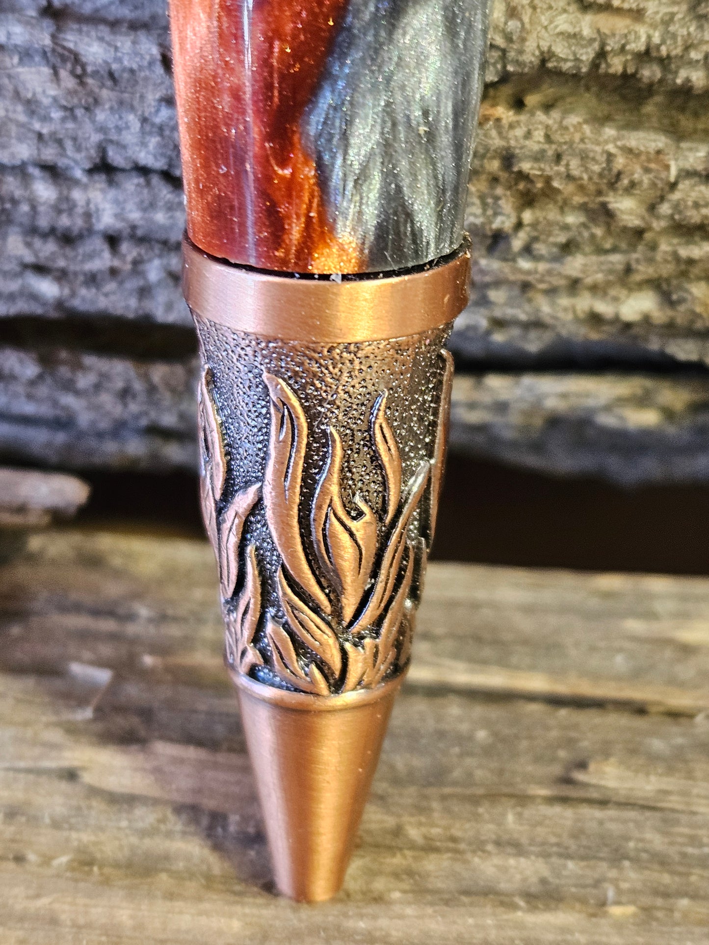 Phoenix Rising Pen in 'Fire' & Black Alumilite