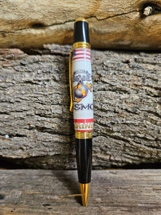 Marine Corps. Ballpoint Pen, Gatsby style in Alumilite