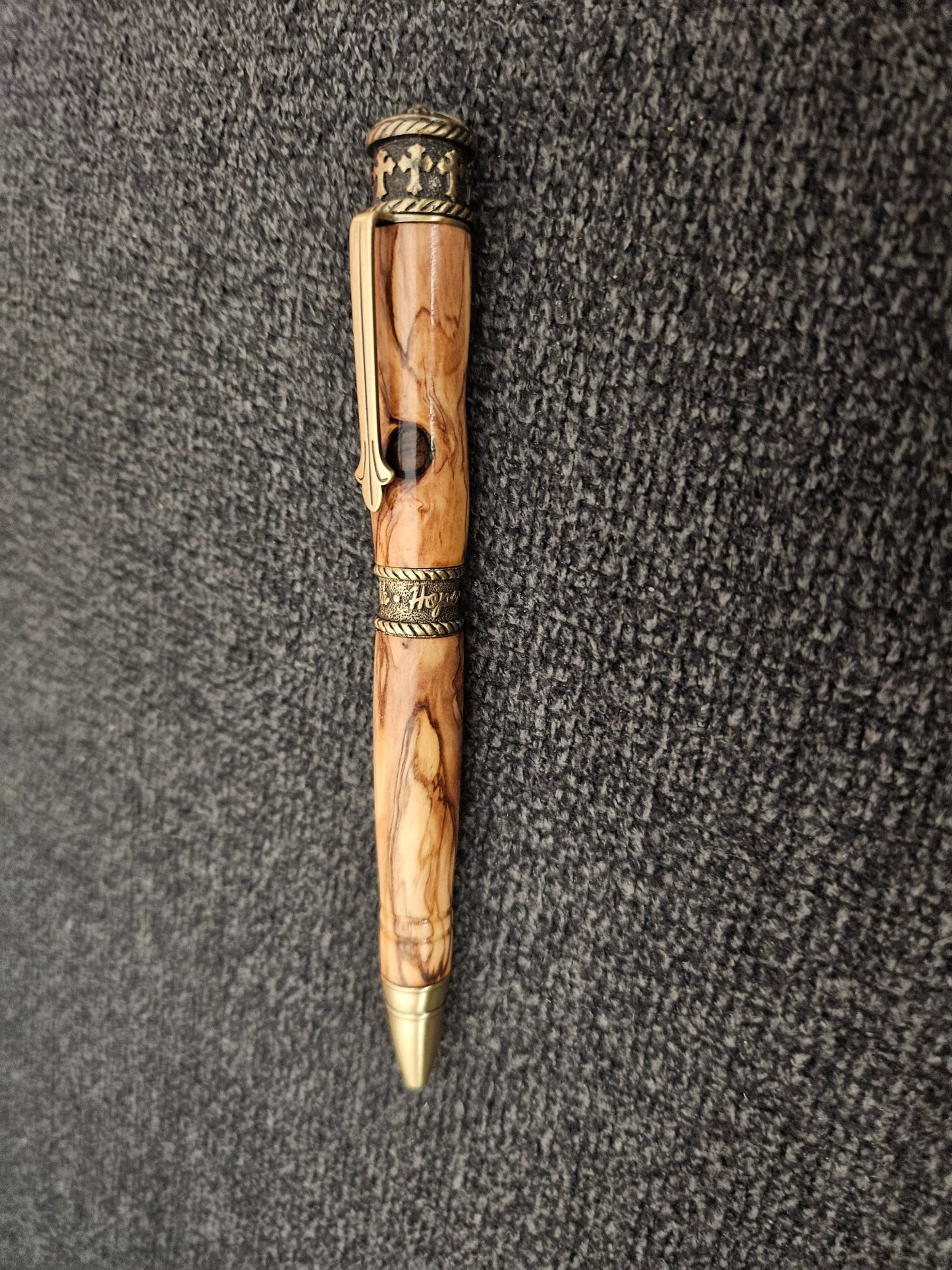Faith, Love, Hope Pen in Bethlehem Olive Wood