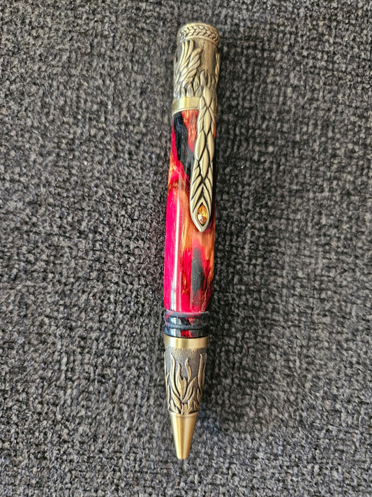 Phoenix Rising Pen in 'Fire' & Black Alumilite