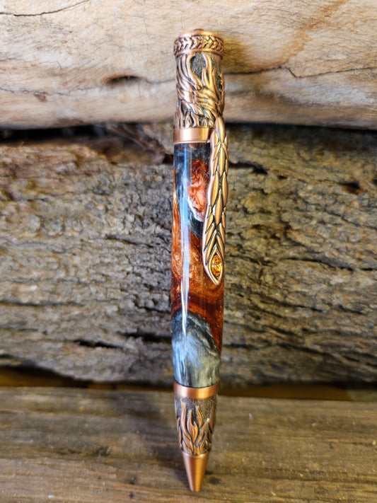 Phoenix Rising Pen in 'Fire' & Black Alumilite
