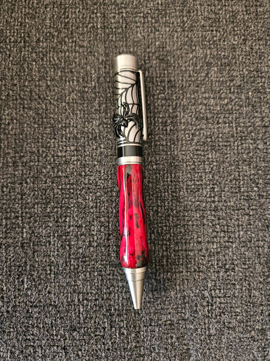 Spider Pen in Black & Red Alumilite